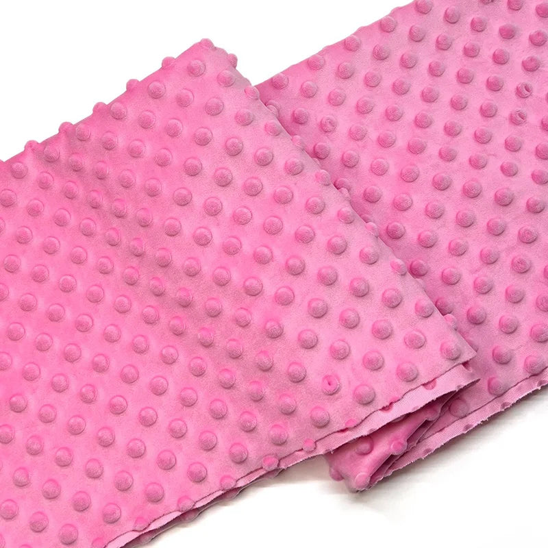 Tissu minky 3D à pois multicolore au mètre