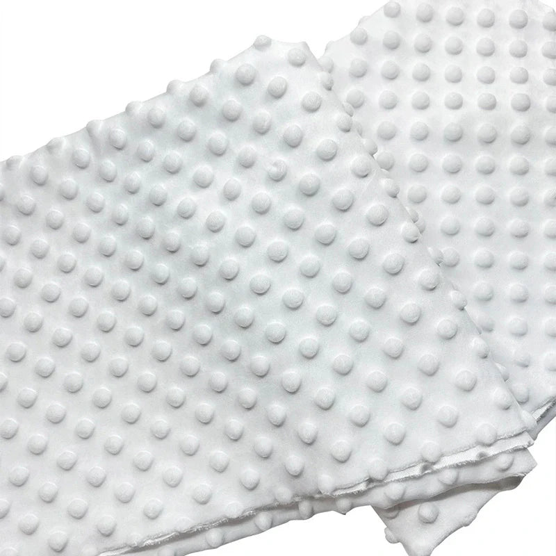 Tissu minky 3D à pois multicolore au mètre