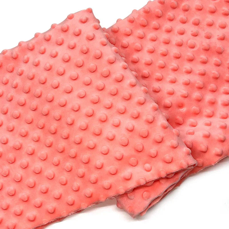Tissu minky 3D à pois multicolore au mètre