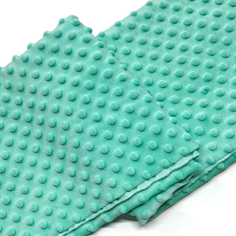 Tissu minky 3D à pois multicolore au mètre