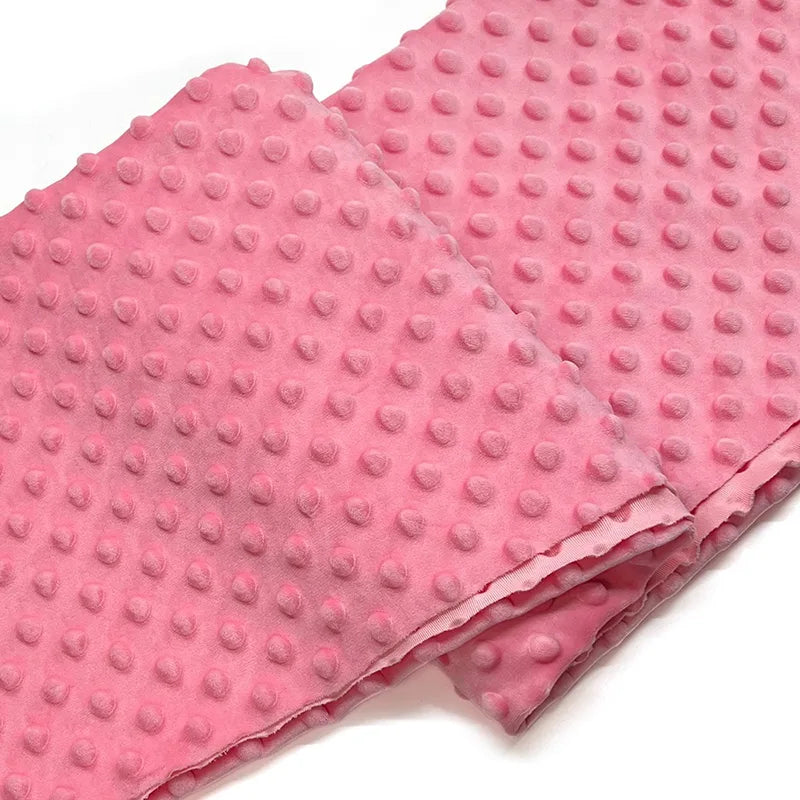 Tissu minky 3D à pois multicolore au mètre