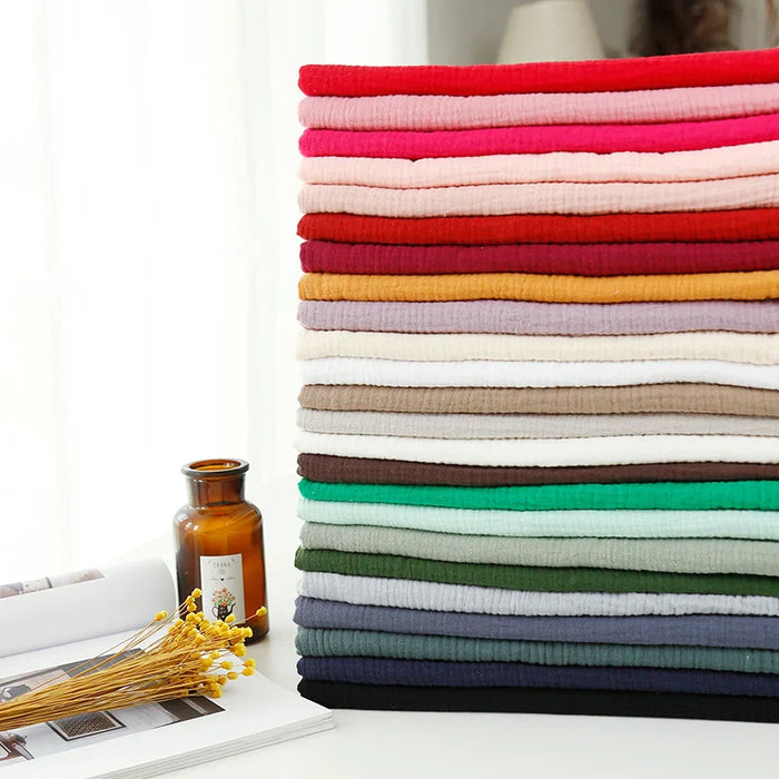 Tissu double gaze de coton uni au mètre