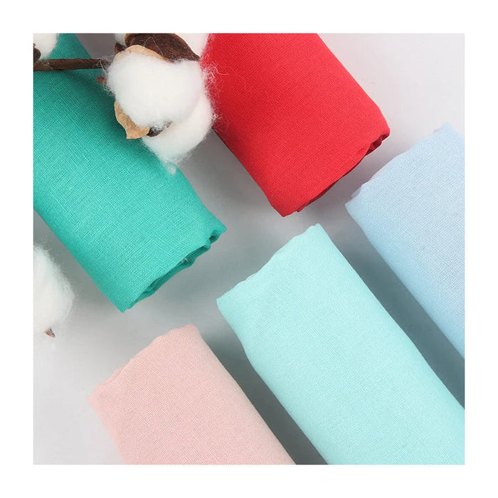 Tissu lin‑coton léger multicolore au mètre