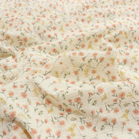 Double gaze de coton imprimée petites fleurs au mètre
