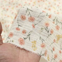 Double gaze de coton imprimée petites fleurs au mètre
