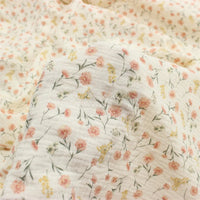 Double gaze de coton imprimée petites fleurs au mètre