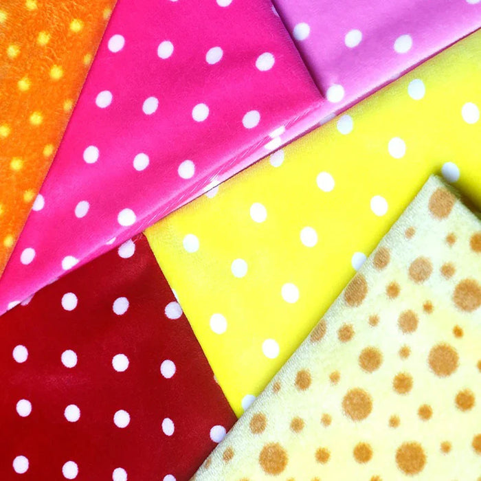 Tissu minky câlin imprimé à motif pois au mètre