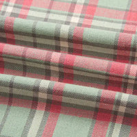 Longon Craft France Flanelle de coton à carreaux au mètre : tissu doux et confortable, idéal pour l'automne, avec rayures rouges, vertes, noires et blanches-parfait pour chemises, robes ou pantalons cousus main.