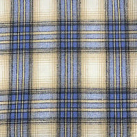 Découvrez le tissu en flanelle à carreaux pour l'automne de Longon Craft France : mélange polyester-coton, doux et confortable, idéal au mètre pour robes, chemises et projets couture. Motifs carrés beige, bleu et noir parfaits pour la saison.