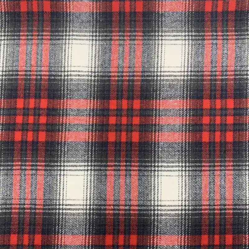 Le tissu en flanelle à carreaux pour l'automne de Longon Craft France, doux et confortable en polyester-coton, est idéal au mètre pour robes, chemises ou vêtements d'hiver.