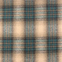 Découvrez le tissu en flanelle à carreaux pour l'automne de Longon Craft France : un mélange polyester-coton doux, idéal au mètre pour robes, chemises et projets couture, avec motifs beige, bleu canard et marron entrecroisés.