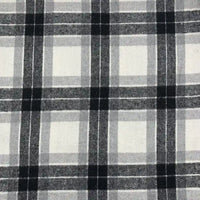Découvrez le tissu flanelle à carreaux polyester-coton de Longon Craft France, vendu au mètre : confortable et idéal pour robes, chemises ou couture automnale. Motif noir, gris et blanc parfait pour vêtements d'hiver.
