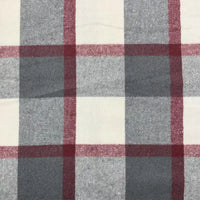 Découvrez le Tissu en flanelle à carreaux pour l'automne au mètre de Longon Craft France, un tissu polyester-coton doux avec motif à carreaux blancs, gris et rouges. Parfait pour des robes ou chemises confortables cet automne.