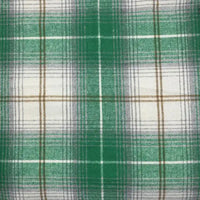 Découvrez le Tissu en flanelle à carreaux pour l'automne au mètre de Longon Craft France, un tissu polyester-coton confortable à motif vert, blanc et beige, idéal pour robes, chemises et projets couture d'automne ou d'hiver.