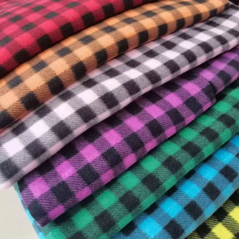 Tissu polaire à carreaux au mètre