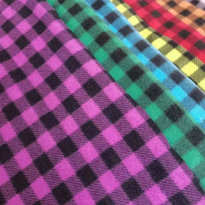 Tissu polaire à carreaux au mètre