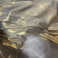 Découvrez le tissu satin lamé au mètre de Longan Craft France : polyester métallisé et brillant avec envers blanc, idéal pour couture, robes DIY, travaux manuels, costumes de scène ou robes de soirée.