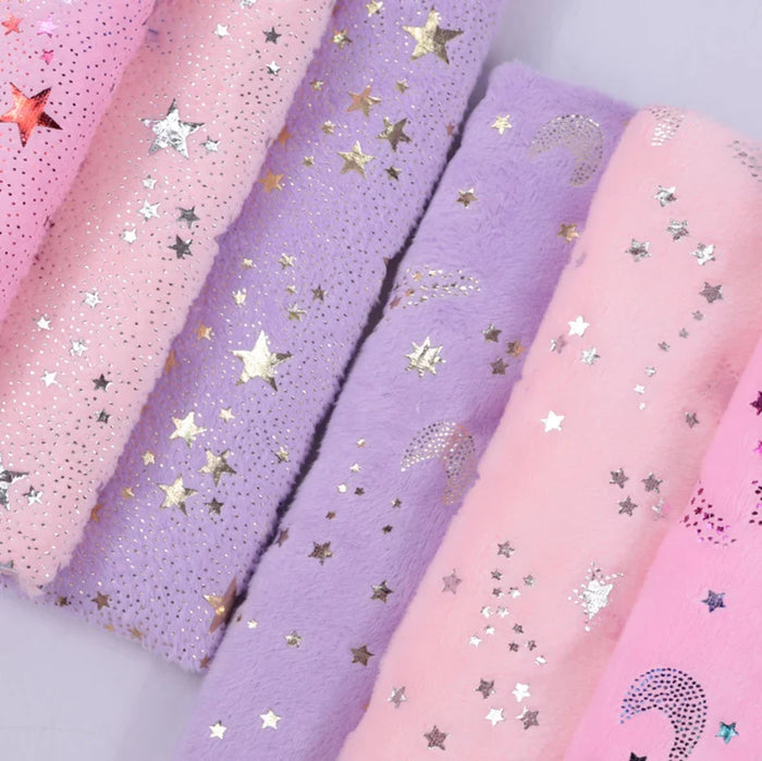 Tissu minky à l’étoile au mètre