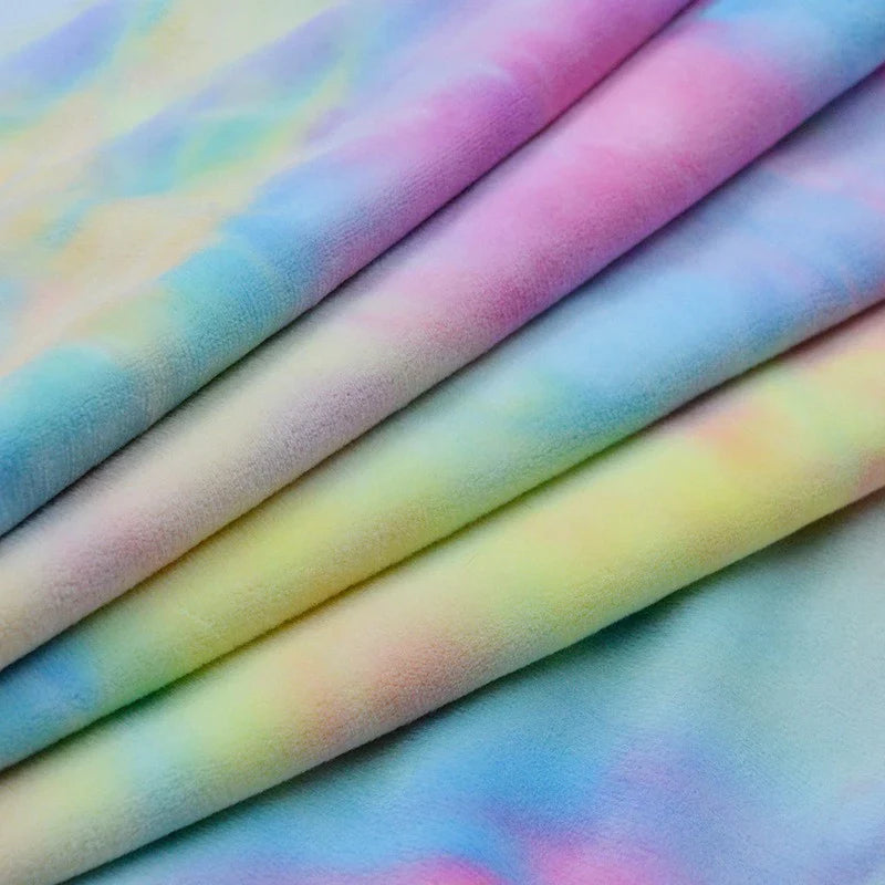 Minky extensible arc‑en‑ciel au mètre