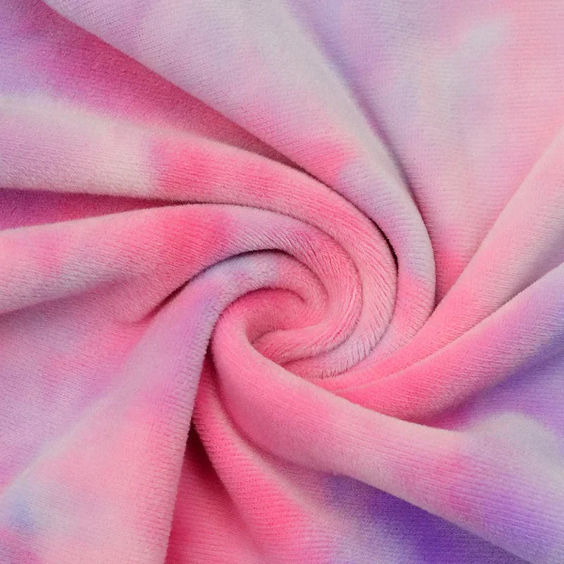 Minky extensible arc‑en‑ciel au mètre