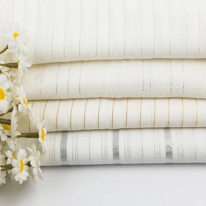 Voile de coton rayé au mètre